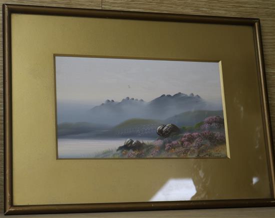 Frank Holme, a pair of gouaches, views of Dartmoor, signed, 14 x 24cm